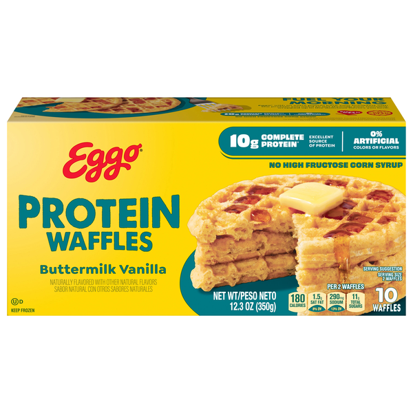 Eggo Buttermilk Vanilla Protein Waffles - 10 ct Frozen