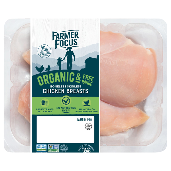 Farmer Focus Organic & Free Range Boneless Skinless Chicken Breast