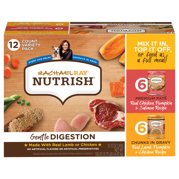 Rachael Ray Nutrish Gentle Digestion Variety Pack Adult Wet Dog - 12 ct
