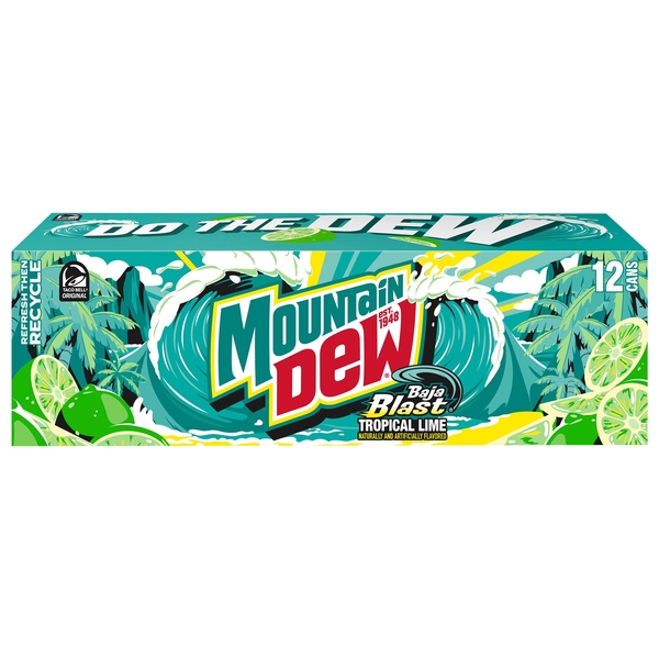 Mtn Dew Baja Blast Soda - 12 pk