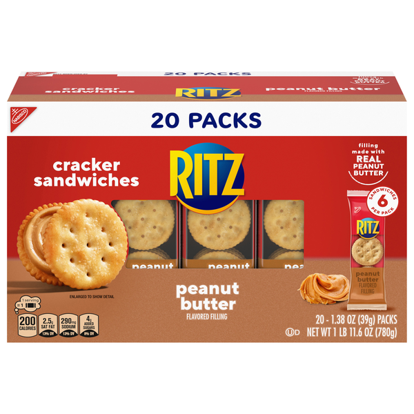 Nabisco Ritz Peanut Butter Sandwich Crackers - 20 ct