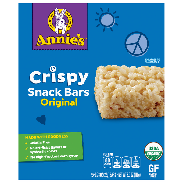 Annie's Organic Gluten Free Original Crispy Snack Bars - 5 ct