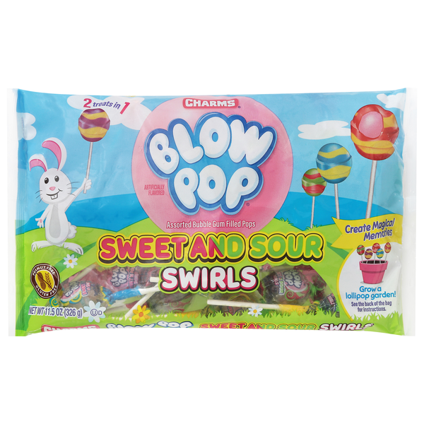Charms Blow Pop Sweet & Sour Swirls Lollipop Candy