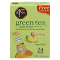 4C Sugar Free Lemon Flavor Green Iced Tea Mix with Honey Packets - 24 ct