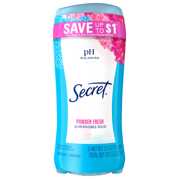 Secret Powder Fresh Antiperspirant Deodorant Invisible Solid - 2 ct