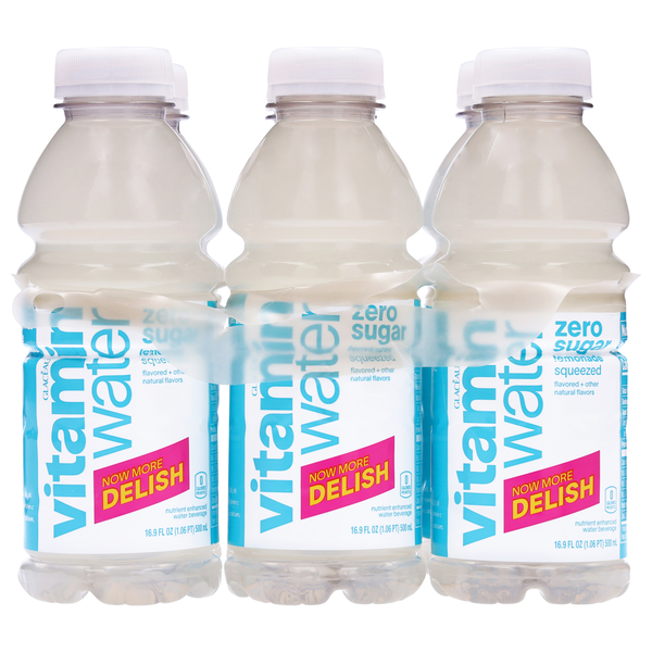 vitaminwater Zero Sugar Squeezed Lemonade Enhanced Water Beverage - 6 pk