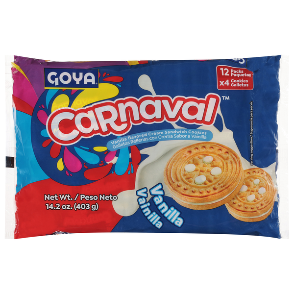 Goya Carnaval Vanilla Sandwich Cookies - 12 ct
