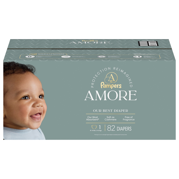 Pampers Amore Size 1 Baby Diapers 8-14 lb