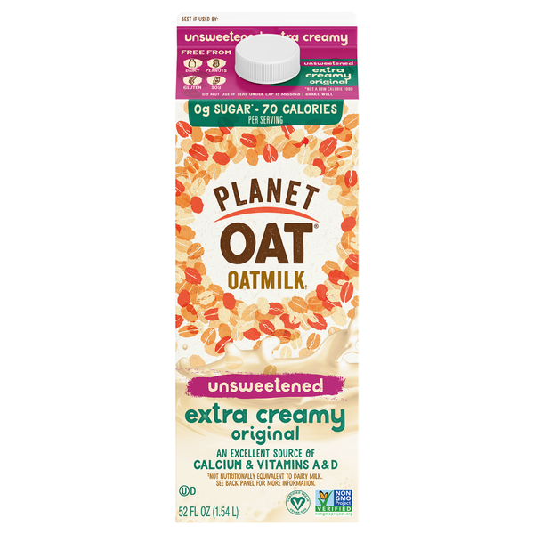 Planet Oat Unsweetened Extra Creamy Original Oatmilk