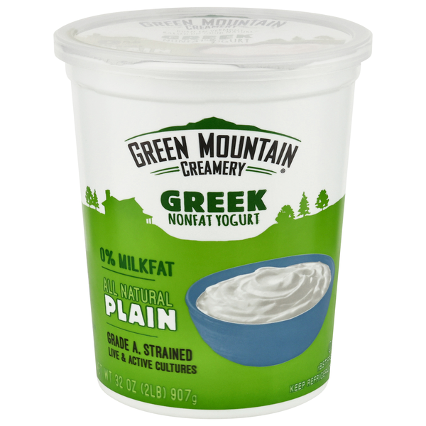 Green Mountain Creamery All Natural 0% Fat Plain Greek Yogurt