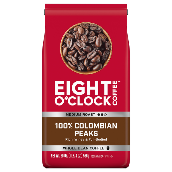 Eight O'Clock 100% Colombian Peaks Medium Roast Whole Bean Coffee