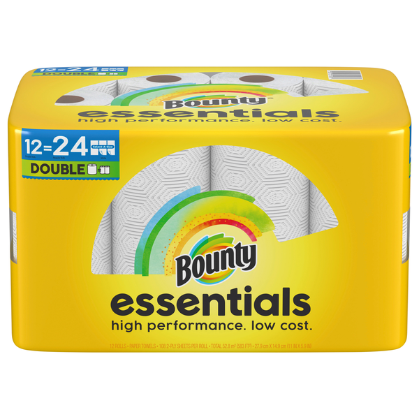Save on Bounty Essentials SelectASize White Double Rolls Paper Towels