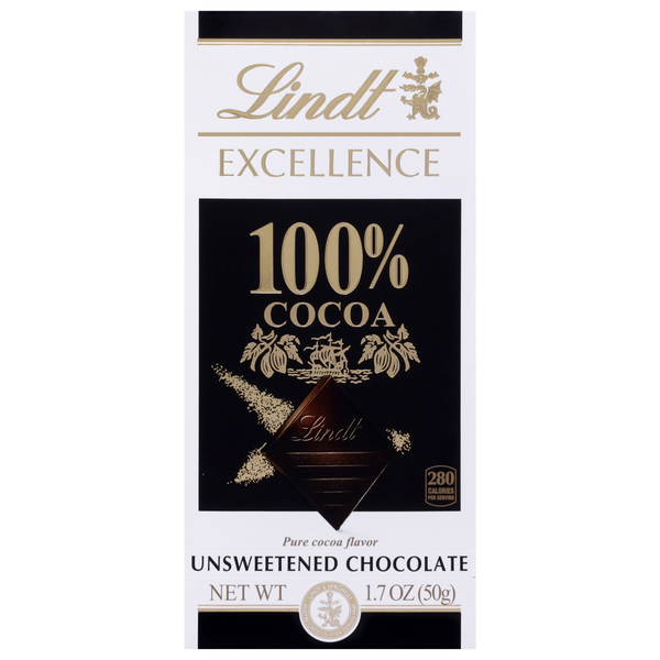Lindt Excellence Unsweetened Chocolate Candy Bar 100% Cocoa