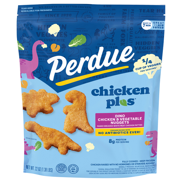 Perdue Panko Breaded Chicken Breast & Vegetable Dino Nuggets Frozen