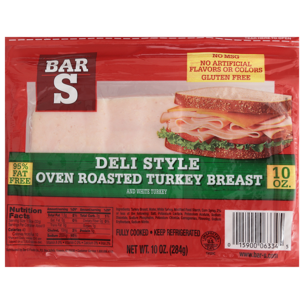 Save on BarS Deli Style Turkey Breast Oven Roasted Order Online