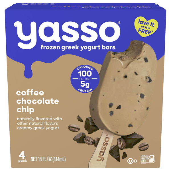 Yasso Coffee Chocolate Chip Greek Yogurt Bars - 4 ct