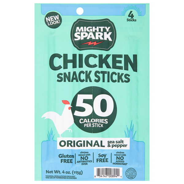 Mighty Spark Original Sea Salt & Pepper Chicken Snack Stick - 4 ct