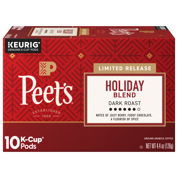 Peet's Holiday Blend Dark Roast K-Cup Coffee Pods