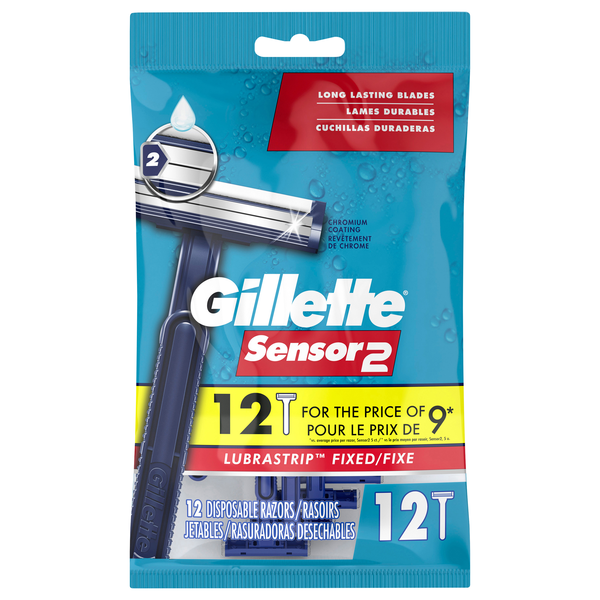 Gillette Sensor2 Fixed Razors with Lubrastrip Disposable