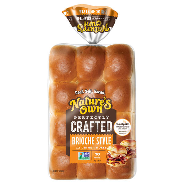 Nature's Own Perfectly Crafted Brioche Style Butter Rolls - 12 ct