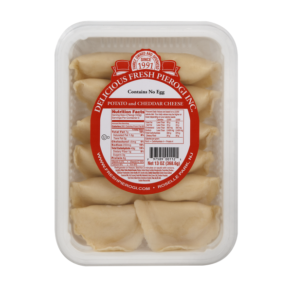 Delicious Fresh Pierogi Pasta Potato & Cheddar Cheese - 12 ct