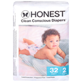 Honest Clean Conscious Cute Prints Size 2 Baby Diapers 12-18 lb