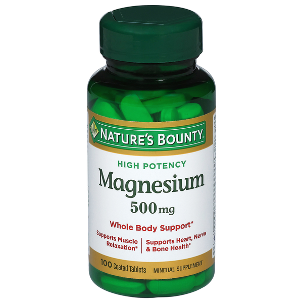 Nature's Bounty Magnesium 500 mg High Potency Coated Tablets