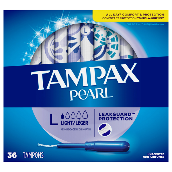 Tampax Pearl Unscented Light Tampons