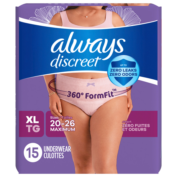 Always Discreet Women's Incontinence Underwear Maximum XL