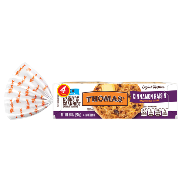 Thomas' Cinnamon Raisin English Muffins - 4 ct
