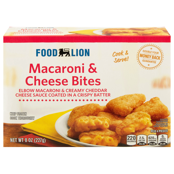 Food Lion Elbow Macaroni & Creamy Cheddar Cheese Bites Frozen