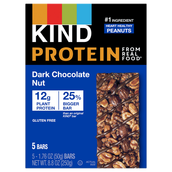 KIND Gluten Free Dark Chocolate Nut 12g Plant Protein Bars - 5 ct