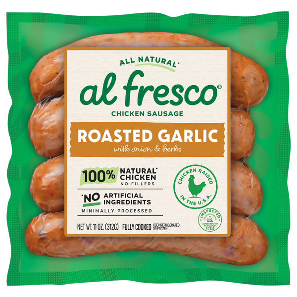 Al Fresco Natural Roasted Garlic Chicken Sausage - 4 ct