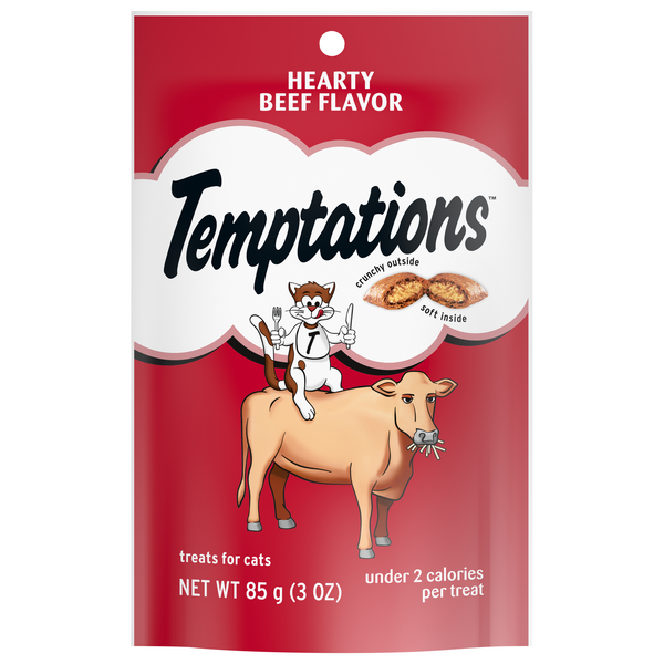 Save on Temptations Crunchy & Soft Cat Treats Hearty Beef Flavor Order