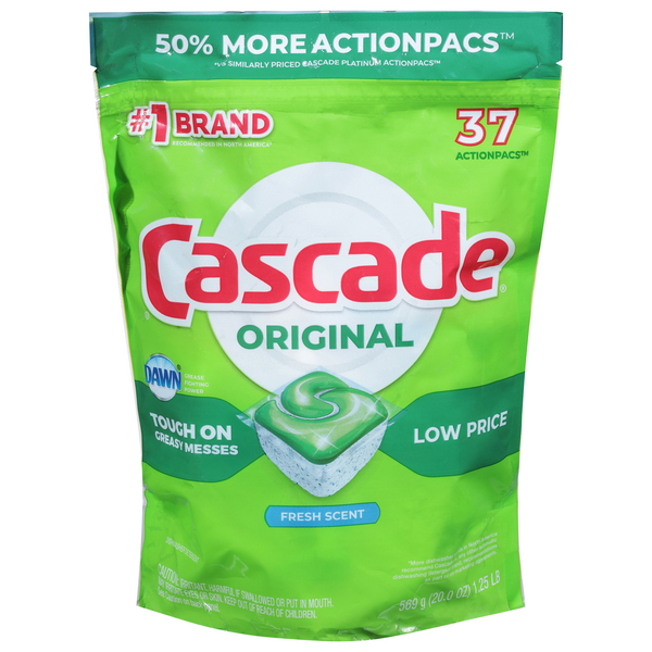 Save on Cascade Original ActionPacs Dishwasher Detergent with Dawn