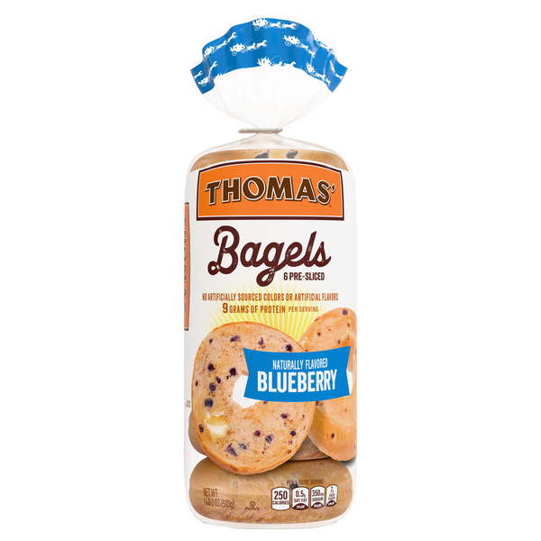 Thomas' Blueberry Pre-Sliced Bagels - 6 ct