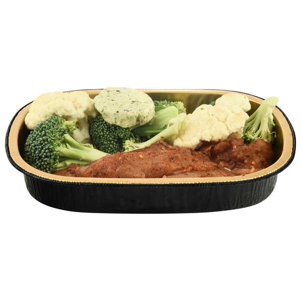Hannaford Seasoned Chicken Tender & Broccoli Cauliflower Meal Kit