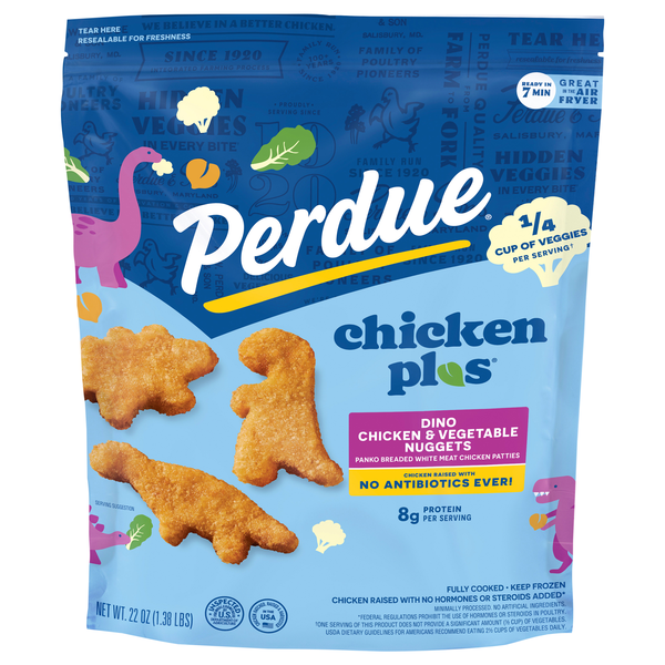 Perdue Panko Breaded Chicken Breast & Vegetable Dino Nuggets Frozen