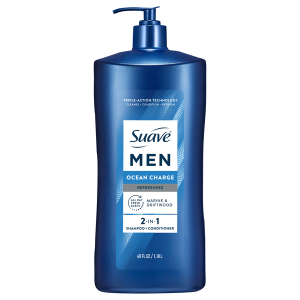 Suave Men Ocean Charge Refreshing 2-in-1 Shampoo & Conditioner