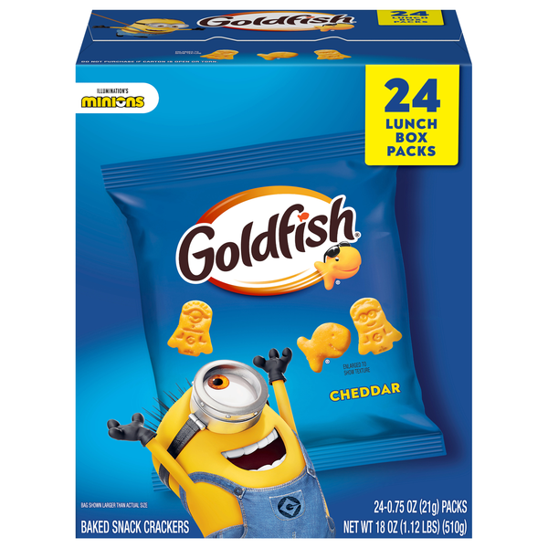 Goldfish Illumination's Minions Cheddar Baked Snack Crackers - 24 ct