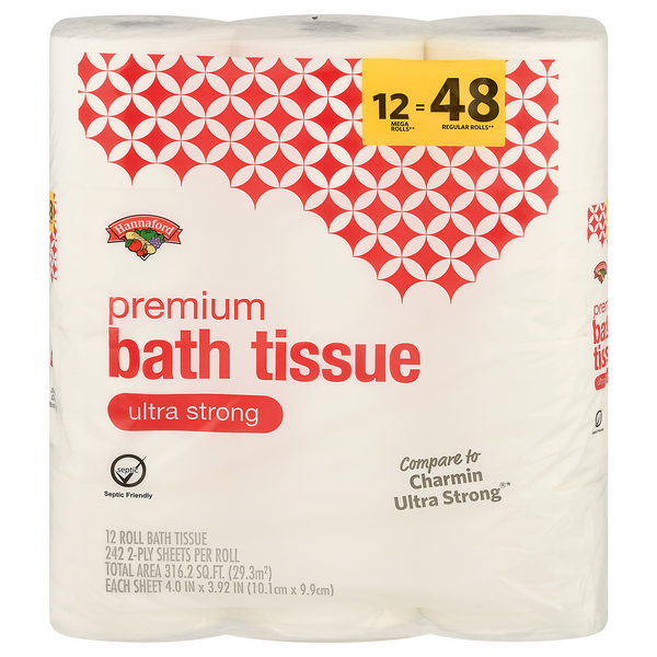 Hannaford Ultra Strong Premium Toilet Paper Mega Roll 2-Ply