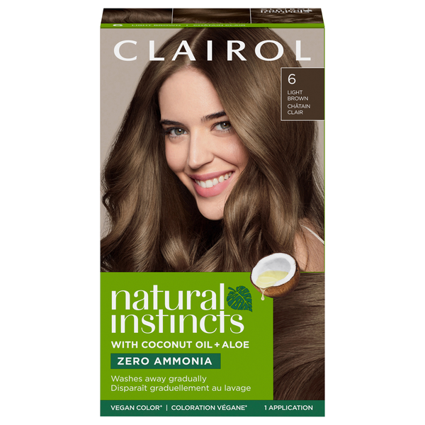 Clairol Natural Instincts Semi-Permanent Hair Color Light Brown 6