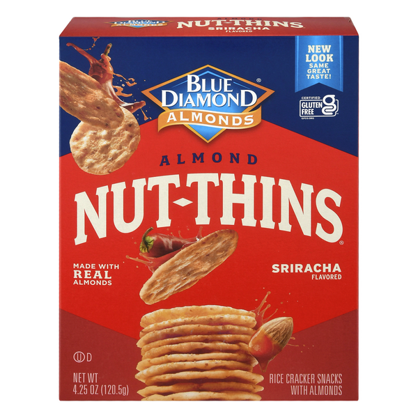 Save on Blue Diamond Almond NutThins Rice Cracker Snacks Sriracha Flavored Order Online