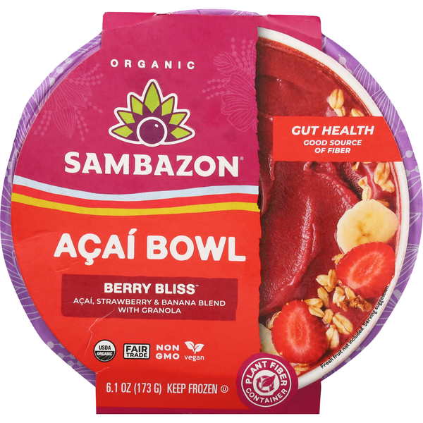Sambazon Organic Vegan Berry Bliss Acai Bowl Frozen