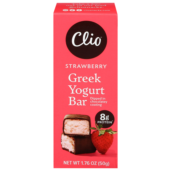 Clio Strawberry Greek Yogurt Bars Refrigerated
