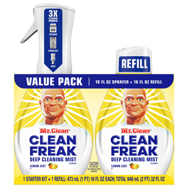 Mr. Clean Clean Freak Lemon Zest Scent Deep Cleaning Mist & Refill