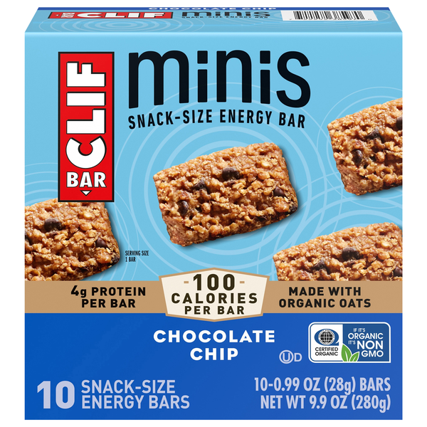CLIF Minis Organic Chocolate Chip Snack Size Energy Bar - 10 ct