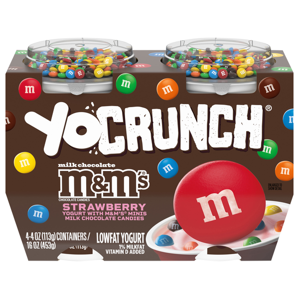 YoCrunch Low Fat M&M's Strawberry Yogurt Cup - 4 ct