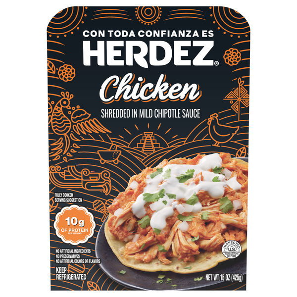 Herdez Shredded Chicken in Mild Chipotle Sauce Refrigerated