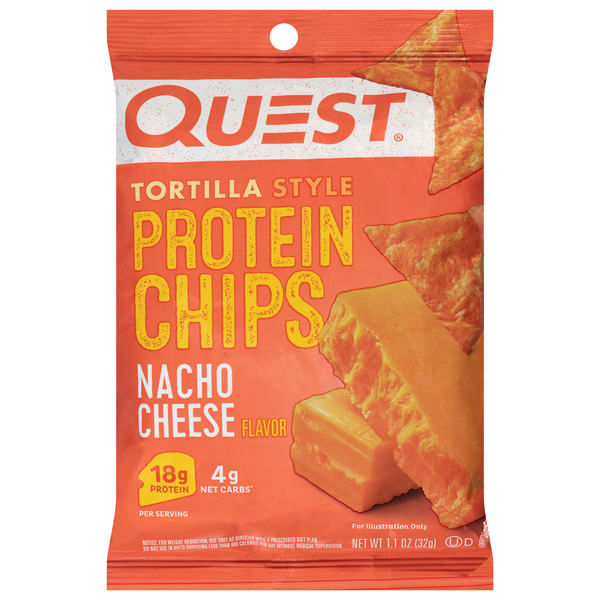 Quest Gluten Free Nacho Cheese 18g Tortilla Style Protein Chips